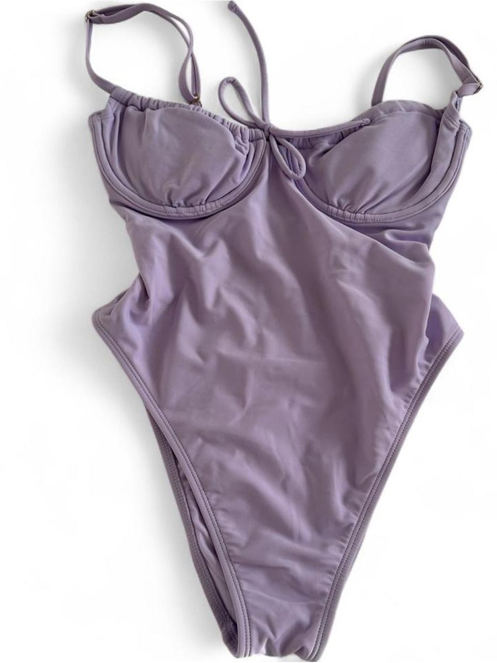 Lilac One-Piece Swimsuit with Underwire Support
